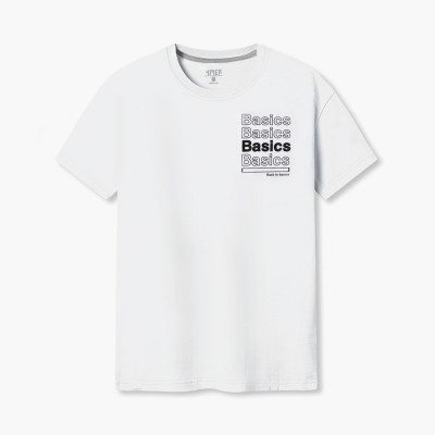 ÁO THUN REGULAR BACK TO BASICS AT070 MÀU TRẮNG