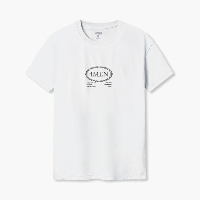 ÁO THUN REGULAR IN AT085 MÀU TRẮNG