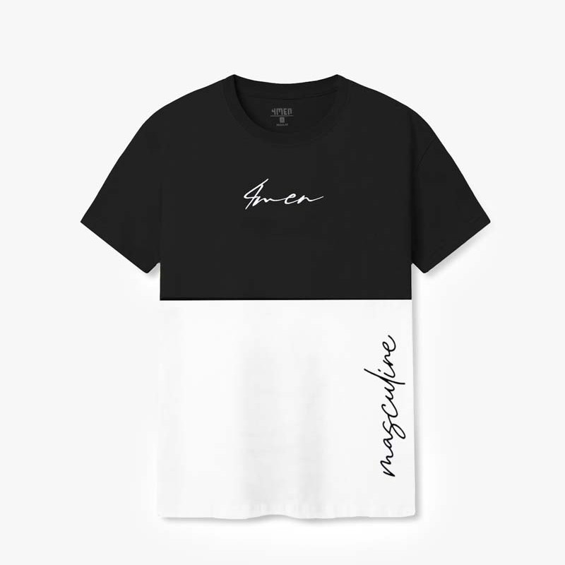 ÁO THUN REGULAR PHỐI MÀU AT068 MÀU ĐEN