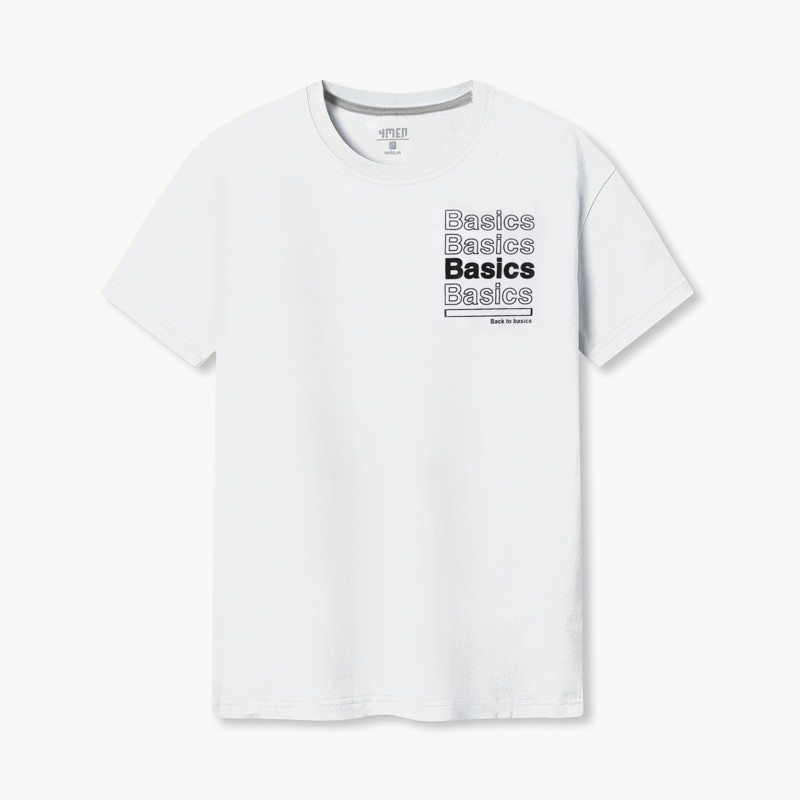 ÁO THUN REGULAR BACK TO BASICS AT070 MÀU TRẮNG