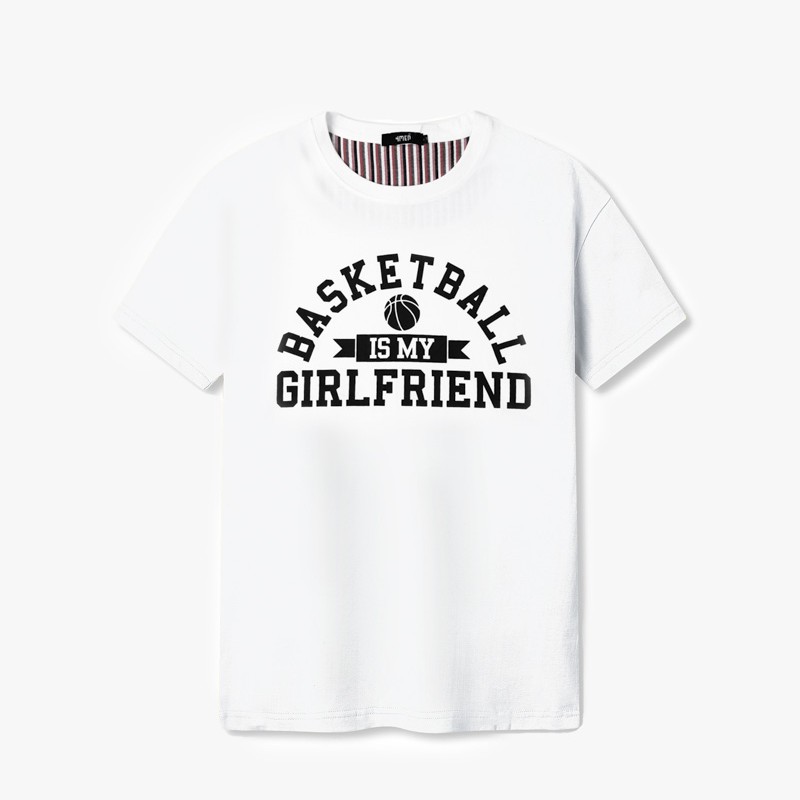  ÁO THUN BASKETBALL GIRLFRIEND AT067 MÀU TRẮNG